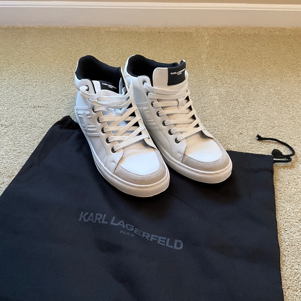 Karl Lagerfeld Men's White High-Top Sneakers